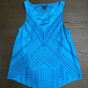 Blue Embroidered Women's Top